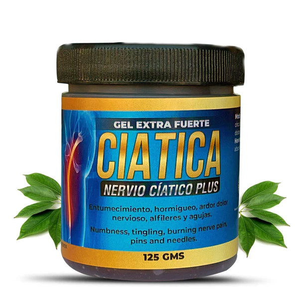Gel Ciatica Nervio Ciatico Plus, Gel Extra Fuerte, Sciatic Nerve Pain 125gr Natural De Mexico