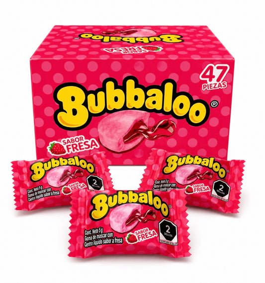Bubbaloo's  Chewing Bubblegum (Strawberry-Fresa) (47 pcs)